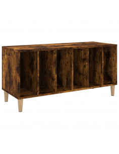 Mobile Porta Dischi Rovere Fumo 100x38x48 cm Legno Multistrato 2