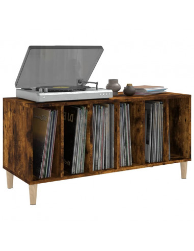 Mobile Porta Dischi Rovere Fumo 100x38x48 cm Legno Multistrato