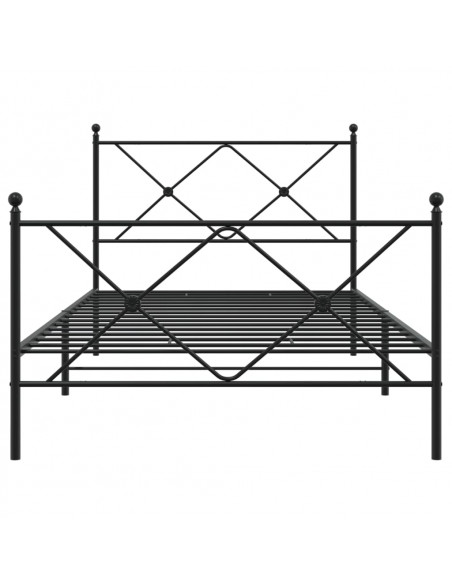 Giroletto con Testiera e Pediera Metallo Nero 107x203 cm