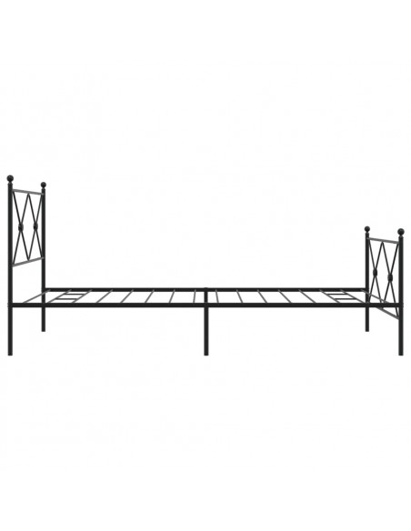 Giroletto con Testiera e Pediera Metallo Nero 107x203 cm