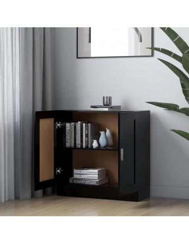 Libreria Nera 82,5x30,5x80 cm in Legno Multistrato