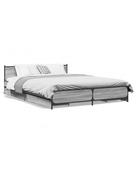 Giroletto Cassetti Grigio Sonoma 140x200 cm Legno Multistrato