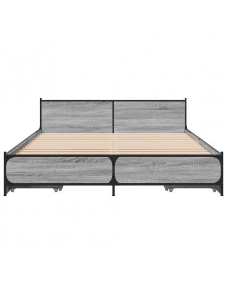Giroletto Cassetti Grigio Sonoma 140x200 cm Legno Multistrato