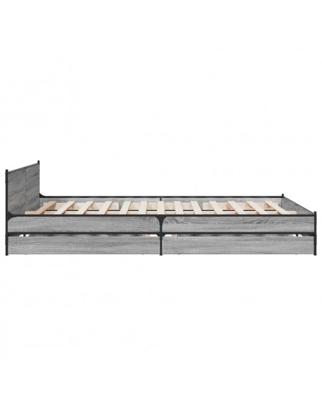Giroletto Cassetti Grigio Sonoma 140x200 cm Legno Multistrato