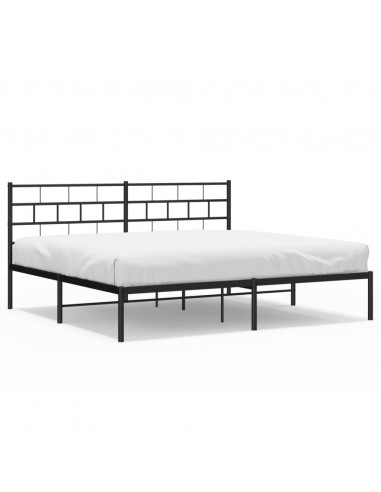 Giroletto con Testiera in Metallo Nero 193x203 cm