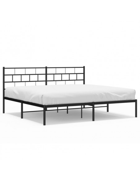 Giroletto con Testiera in Metallo Nero 193x203 cm