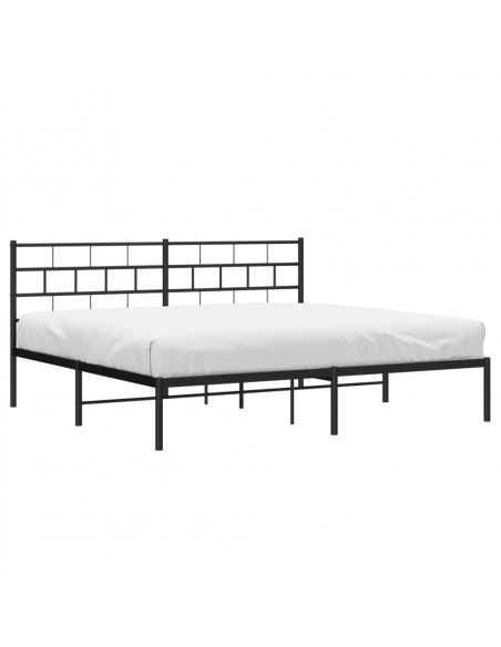 Giroletto con Testiera in Metallo Nero 193x203 cm