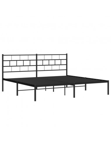 Giroletto con Testiera in Metallo Nero 193x203 cm