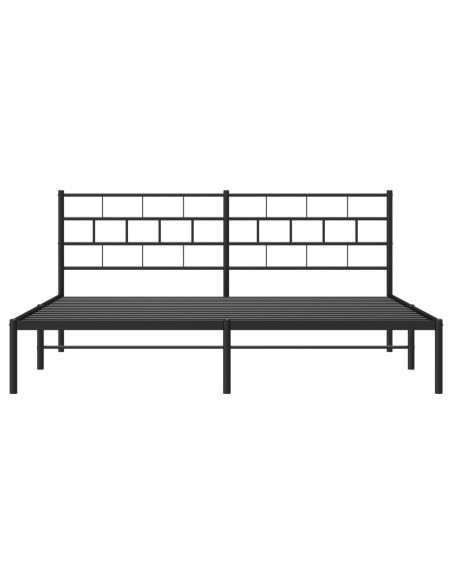 Giroletto con Testiera in Metallo Nero 193x203 cm
