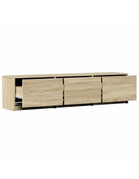 Mobile Porta TV con LED Rovere Sonoma 165x34x40cm in Truciolato