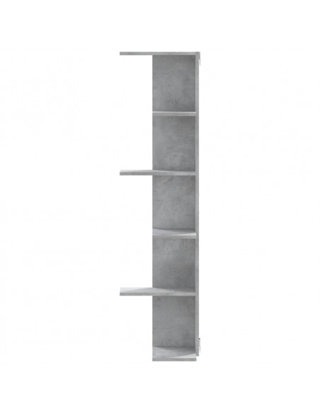 Scaffale Angolare Muro Grigio Cemento 36,5x36,5x140 cm Legno