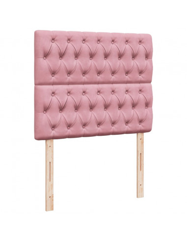 Giroletto a Molle con Materasso Rosa 120x200 cm in Velluto