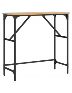 Tavolino Consolle Rovere Sonoma 75x32x75cm in Legno Multistrato 2