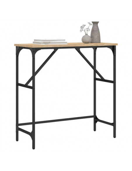 Tavolino Consolle Rovere Sonoma 75x32x75cm in Legno Multistrato