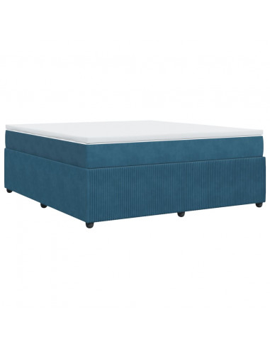 Giroletto a Molle con Materasso Blu Scuro 180x200 cm in Velluto