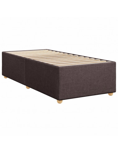 Giroletto a Molle con Materasso Marrone Scuro 90x190cm Tessuto