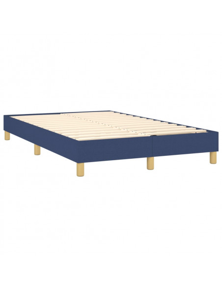 Letto a Molle con Materasso e LED Blu 120x200cm in Tessuto