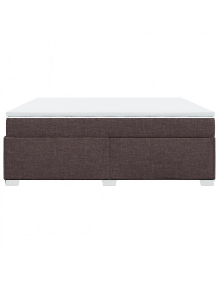 Giroletto a Molle con Materasso Marrone Scuro 200x200cm Tessuto