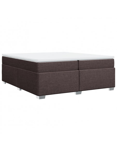 Giroletto a Molle con Materasso Marrone Scuro 200x200cm Tessuto