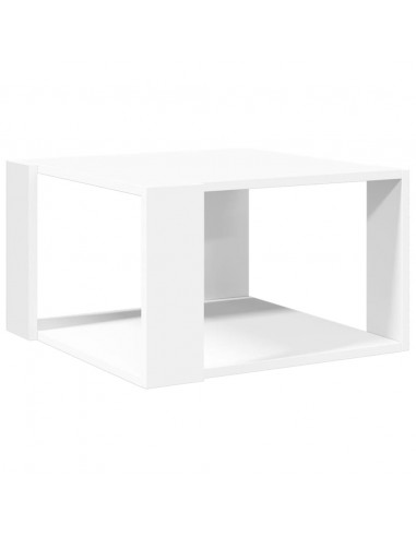 Tavolino da Salotto Bianco 51,5x51,5x30 cm in Legno Multistrato