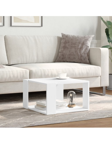 Tavolino da Salotto Bianco 51,5x51,5x30 cm in Legno Multistrato