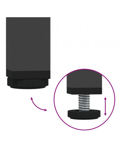 Credenza Nera 68x39x101,5 cm in Acciaio Laminato a Freddo