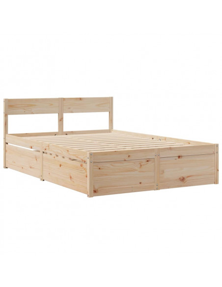 Giroletto con Cassetti 135x190 cm in Legno Massello di Pino