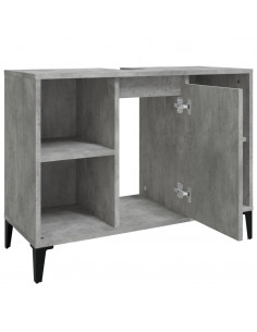 Mobile Lavabo Grigio Cemento 80x33x60 cm in Legno Multistrato 2