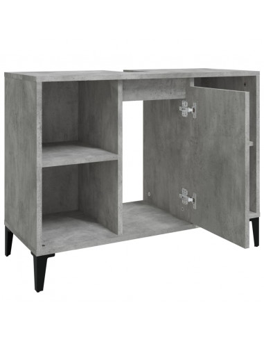 Mobile Lavabo Grigio Cemento 80x33x60 cm in Legno Multistrato