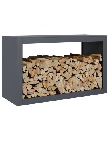 Rastrelliera per Legna da Ardere Antracite 100x40x60 cm Acciaio