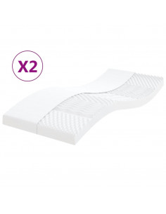 Materassi in Schiuma 2pz Bianchi 90x200cm 7 Zone Durezza 20 ILD 2