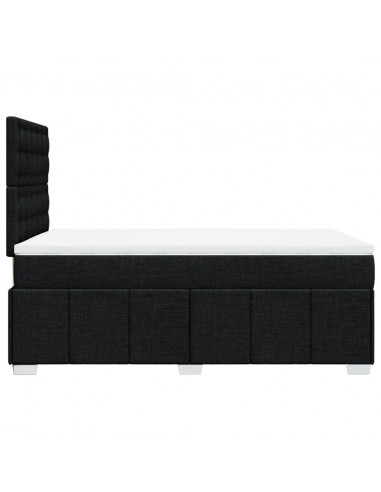 Giroletto a Molle con Materasso Nero 120x200 cm in Tessuto