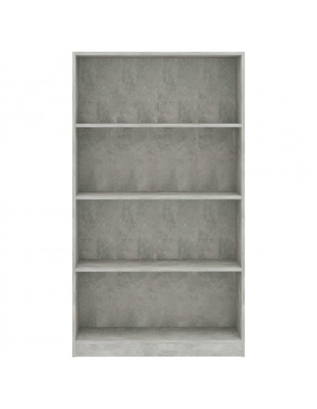 Libreria 4 Ripiani Grigio Cemento 80x24x142cm Legno Multistrato