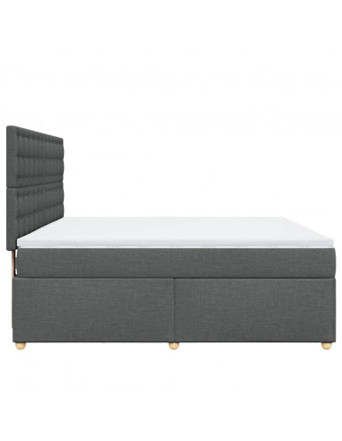 Giroletto a Molle con Materasso Grigio Scuro 180x200 cm Tessuto