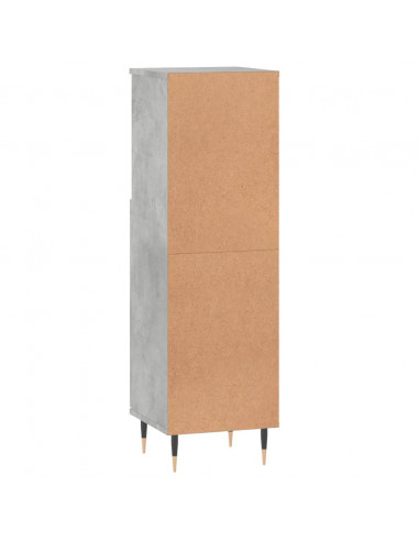 Armadietto Bagno Grigio Cemento 30x30x100 cm Legno Multistrato