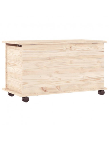 Cassapanca con Ruote ALTA 73x39,5x44 cm Legno Massello di Pino