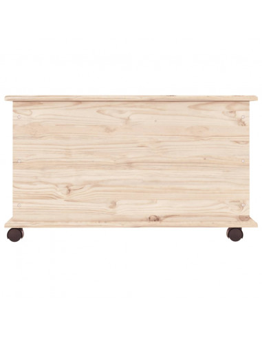 Cassapanca con Ruote ALTA 73x39,5x44 cm Legno Massello di Pino