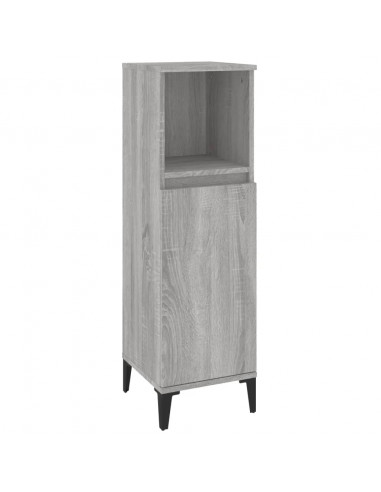 Set Mobili da Bagno 3 pz Grigio Sonoma in Legno Multistrato