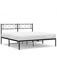 Giroletto con Testiera in Metallo Nero 140x190 cm 2