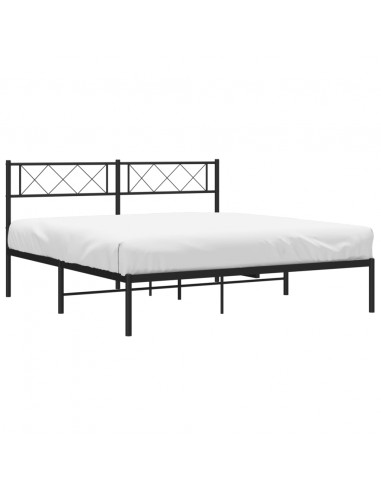 Giroletto con Testiera in Metallo Nero 140x190 cm