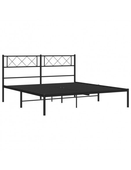 Giroletto con Testiera in Metallo Nero 140x190 cm