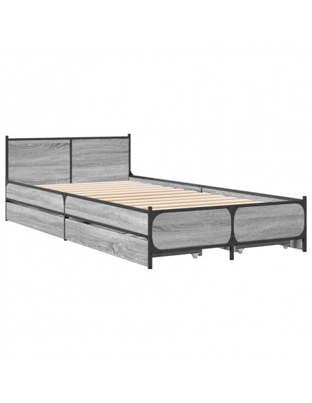 Giroletto Cassetti Grigio Sonoma 75x190 cm Legno Multistrato