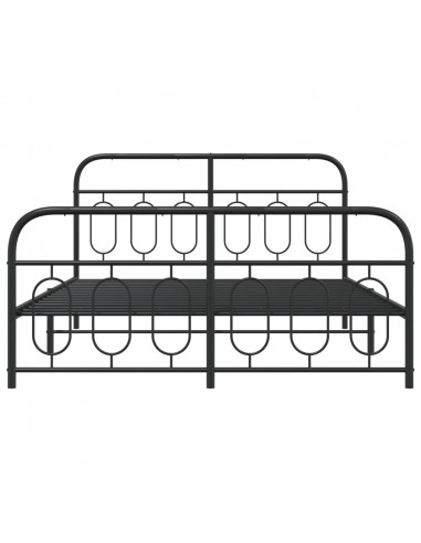 Giroletto con Testiera e Pediera Metallo Nero 150x200 cm