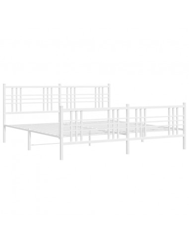 Giroletto con Testiera e Pediera Metallo Bianco 183x213 cm