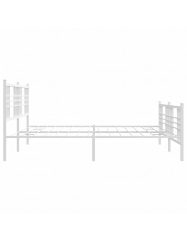 Giroletto con Testiera e Pediera Metallo Bianco 183x213 cm