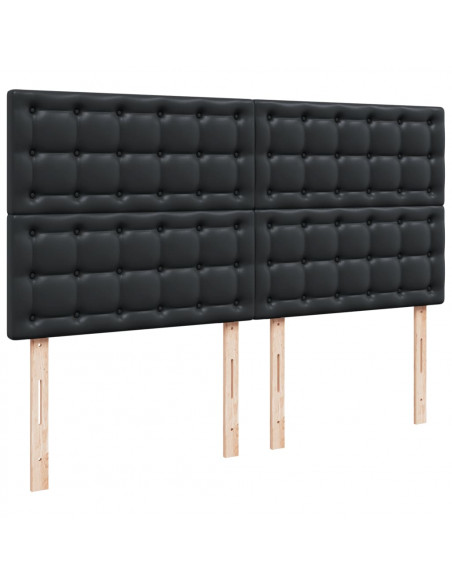Giroletto a Molle con Materasso Nero 200x200 cm in Similpelle