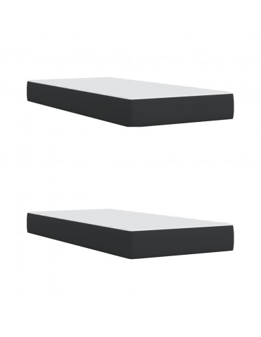 Giroletto a Molle con Materasso Nero 200x200 cm in Similpelle