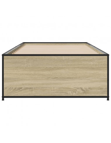 Giroletto Rovere Sonoma 90x200 cm Legno Multistrato e Metallo