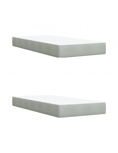 Giroletto a Molle con Materasso Grigio Chiaro 200x200cm Velluto