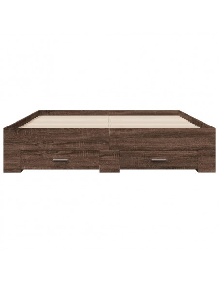 Giroletto Cassetti Rovere Marrone 160x200 cm Legno Multistrato